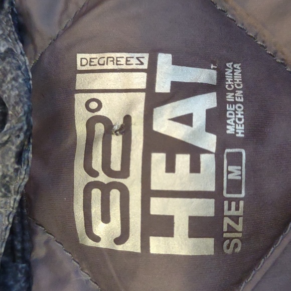 32 Degrees Heat SZ M Gray Full Zip Quilted Puffer Jacket - Picture 5 of 9